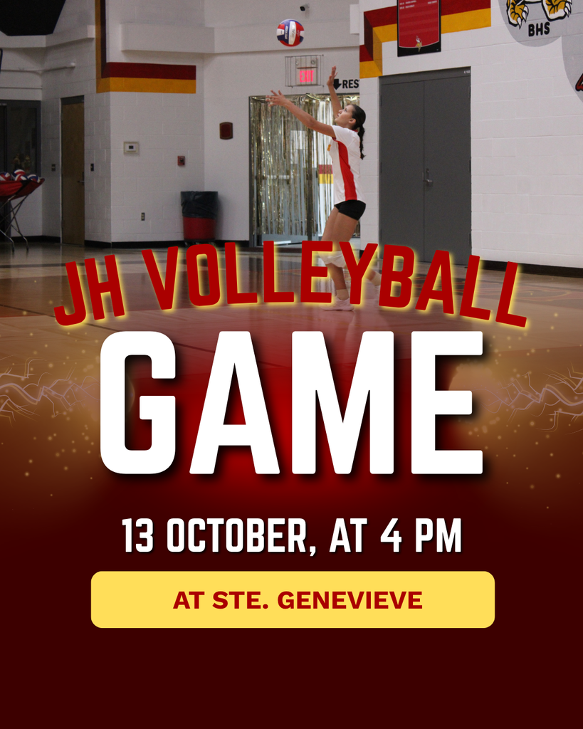 JH Volleyball Game 13 October at 4 PM at Ste. Genevieve