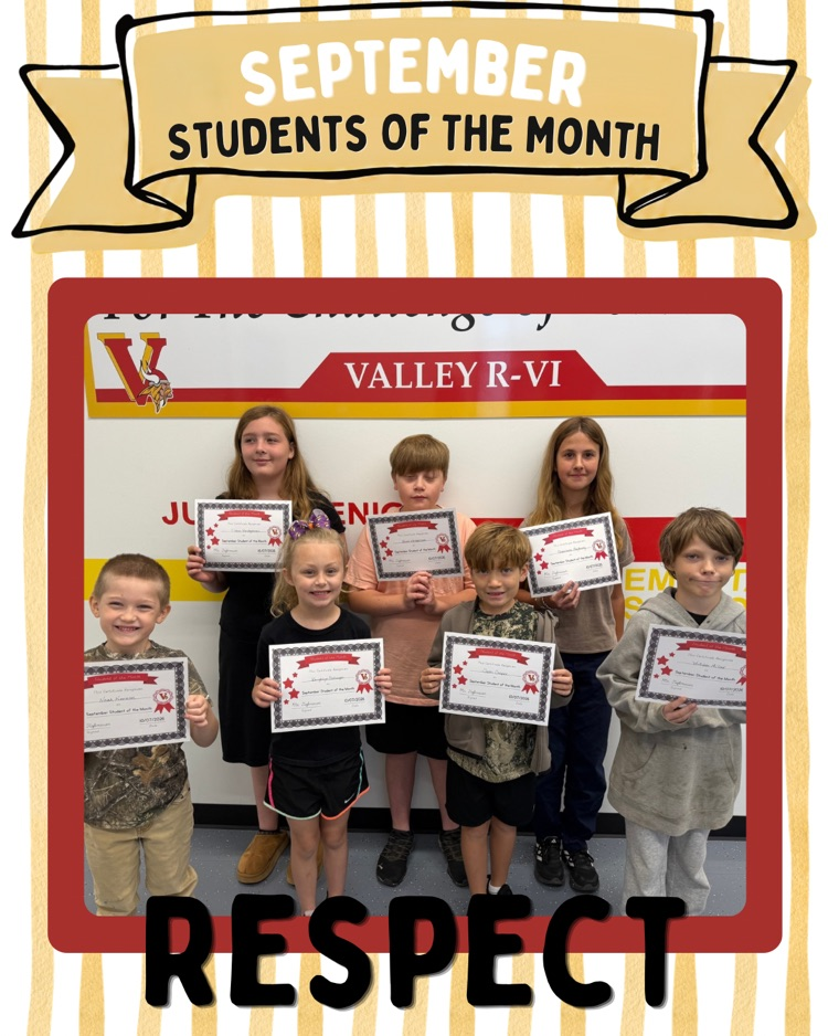 Students of month holding certificates