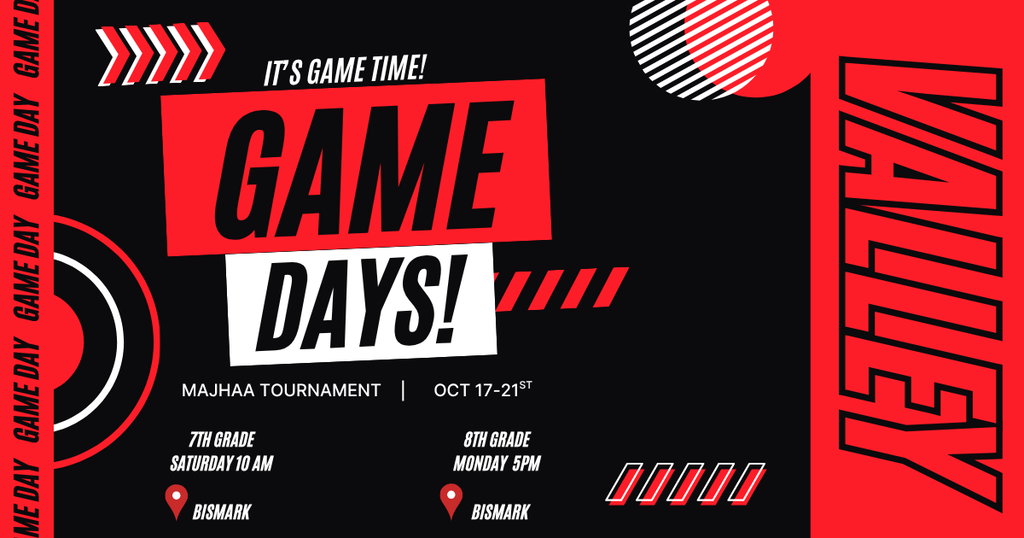 It's game time Game Days MAJHAA Tournament October 17th - 21st 7th Grade Saturday 10am at Bismarck 8th grade Monday 5pm at Bismarck