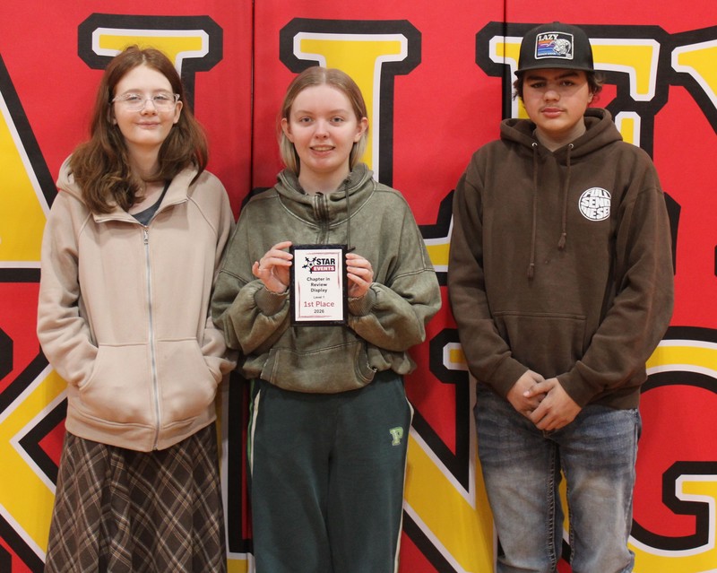 Students Posing with plaque