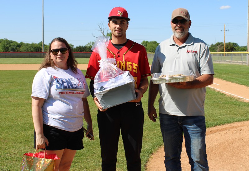 Student and Parents on Baseball Field