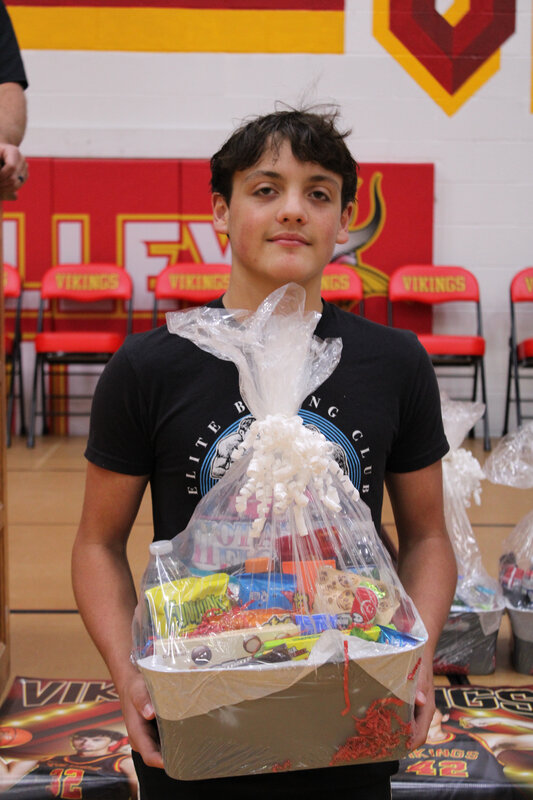Student with a basket