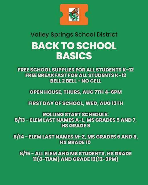 back to school schedule