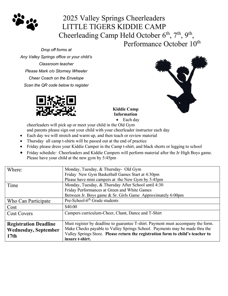 Kiddie Cheer Camp Sign Up 25