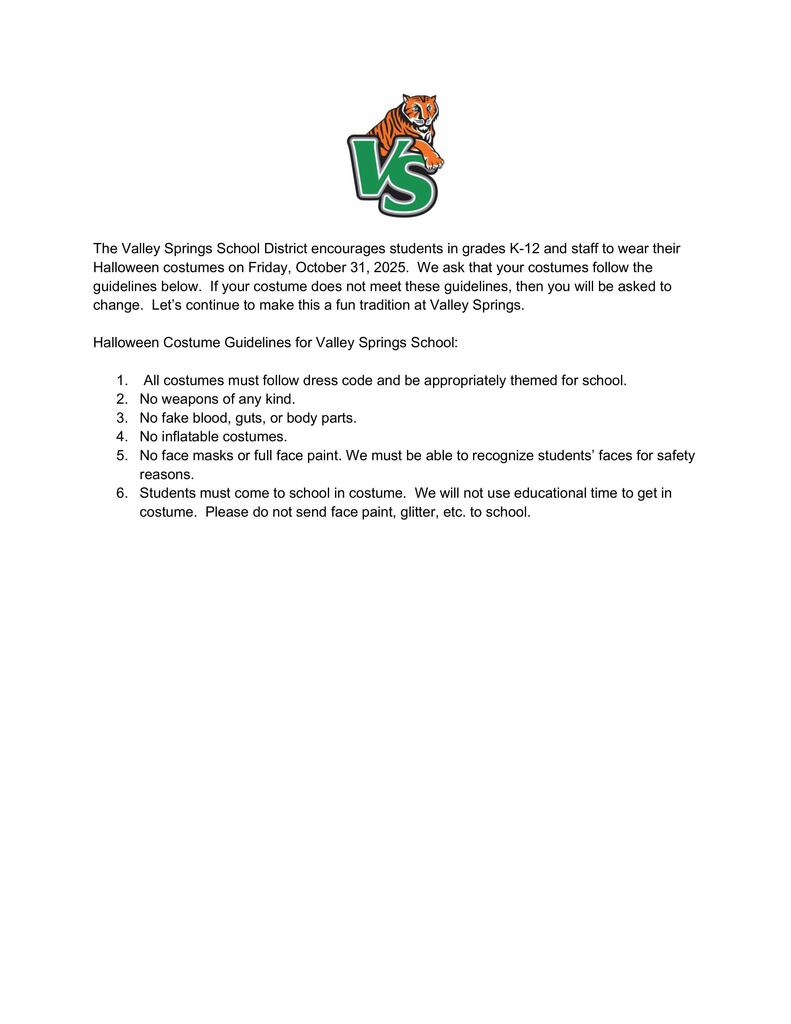 Halloween Costume Guidelines