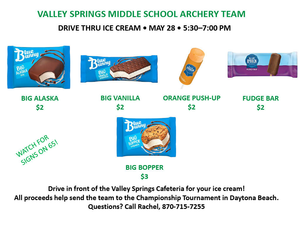 MS Archery Drive Thru Ice Cream Event