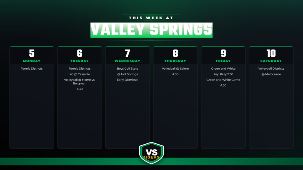 Weekly Schedule for 8/24-8/29
