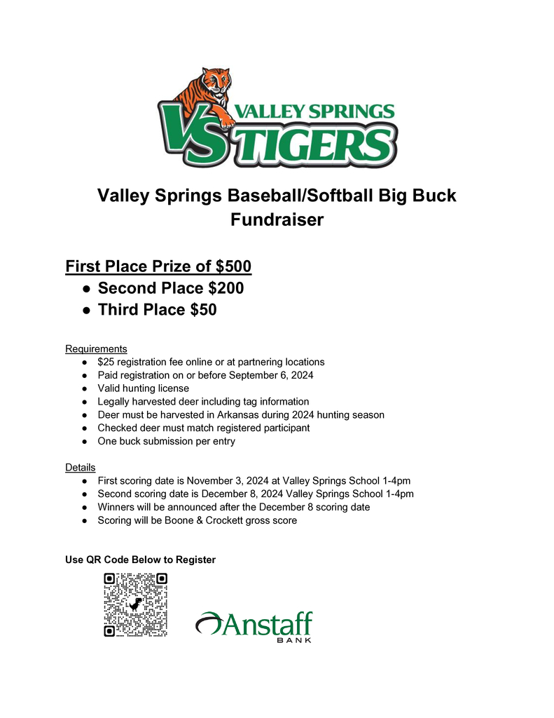 VS Baseball/Softball Big Buck Fundraiser
