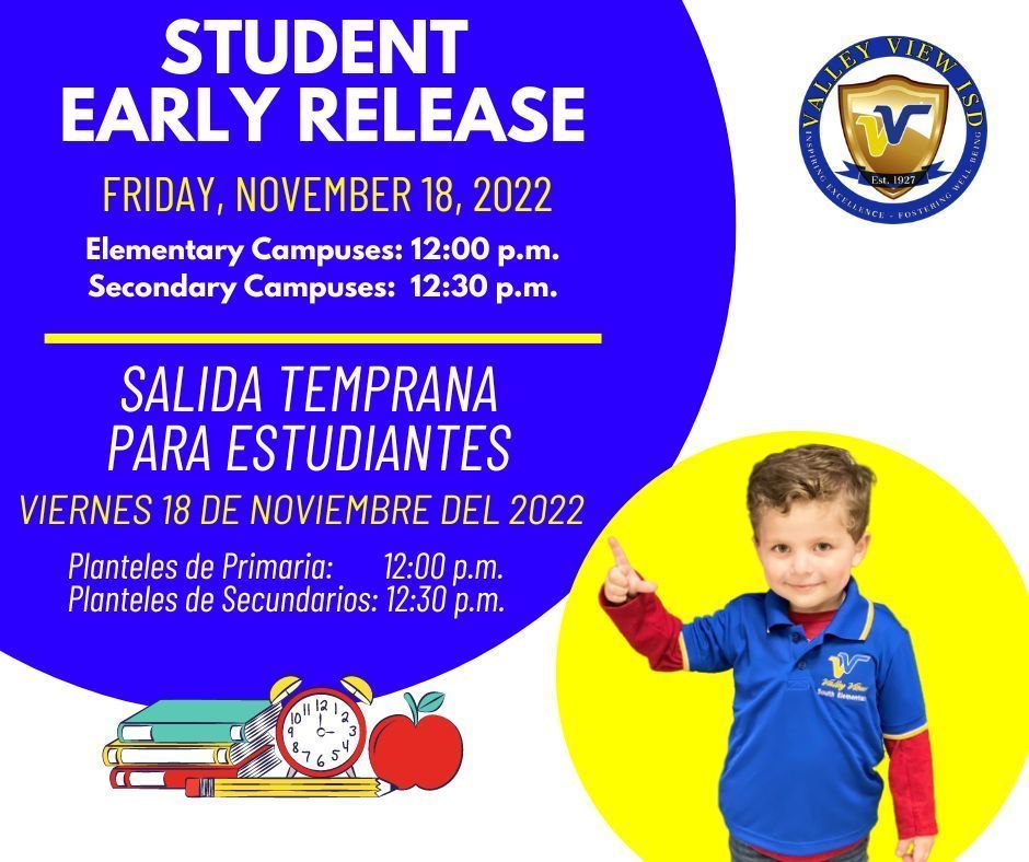 STUDENT EARLY RELEASE Valley View ISD