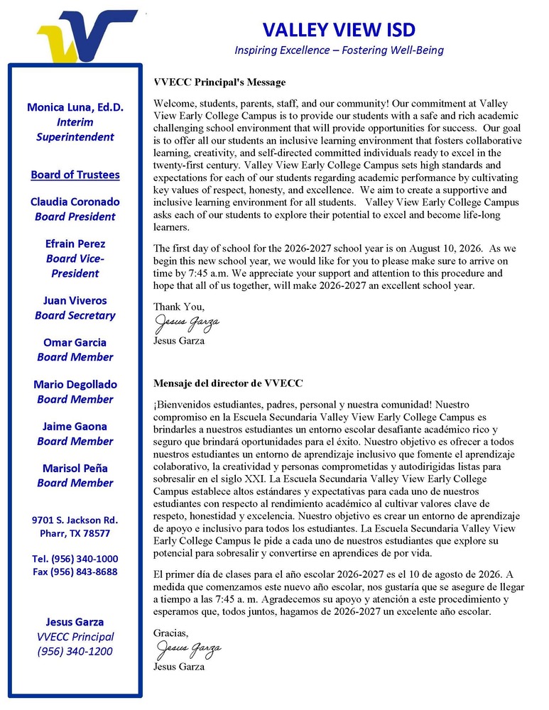 ECC Letter to Parents