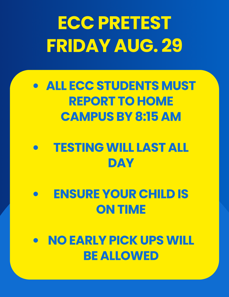 ECC Testing Flyer for August 29