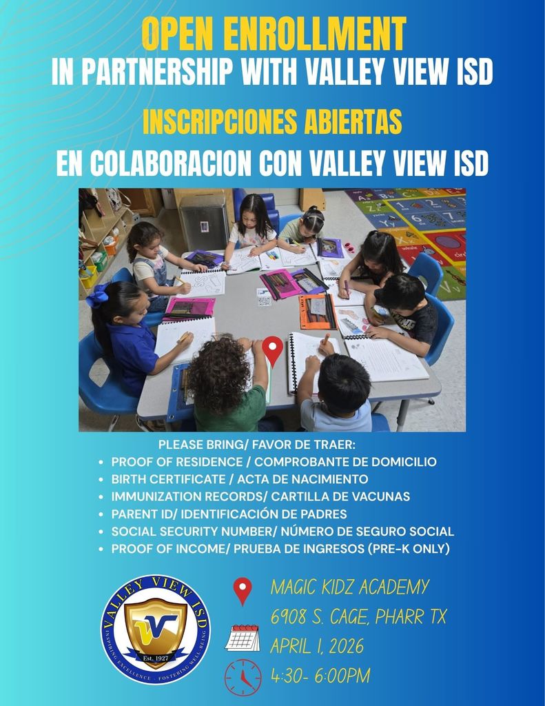 OPEN ENROLLMENT NEW TO DISTRICT- Magic Kidz Academy