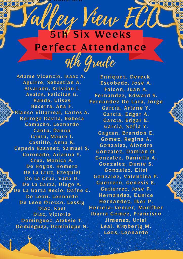 Awards Assembly Perfect Attendance