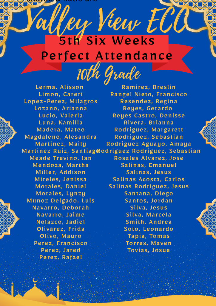 Awards Assembly Perfect Attendance