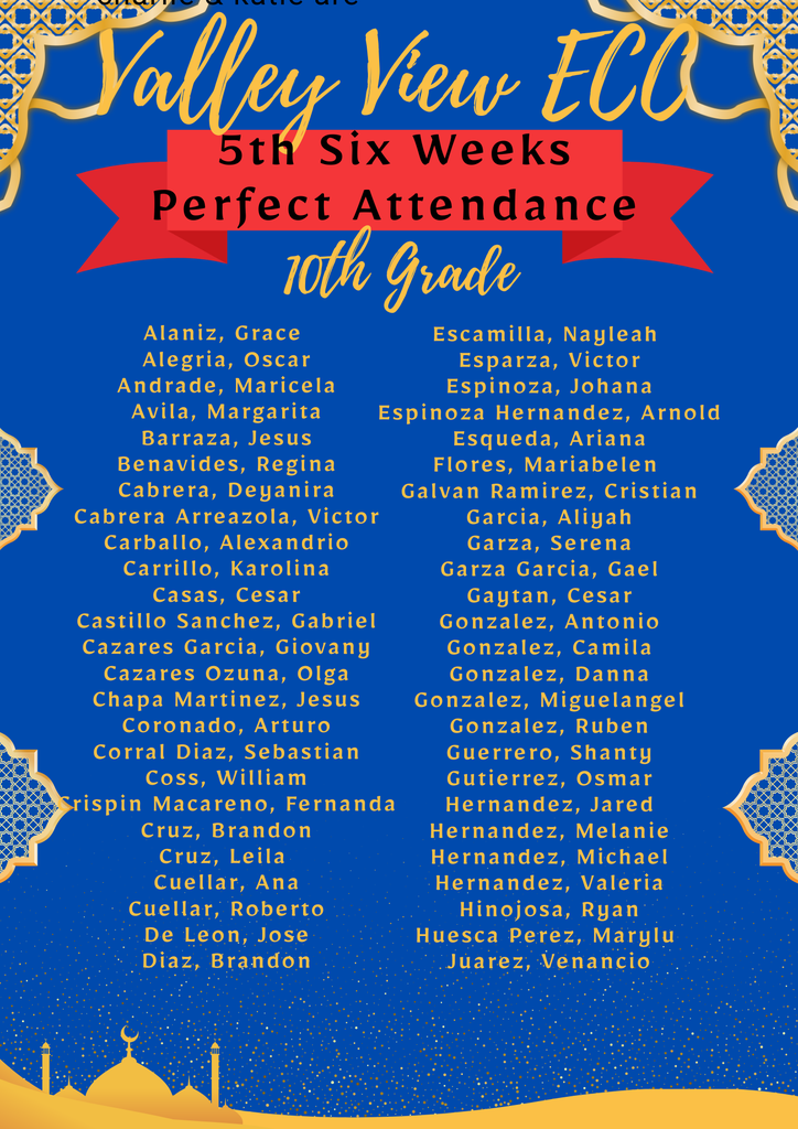Awards Assembly Perfect Attendance