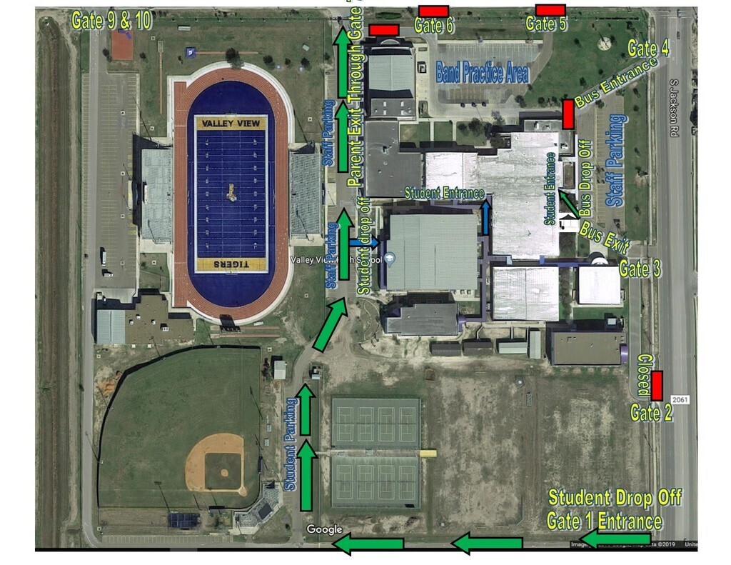 VVHS Student Drop Off Logistics Map