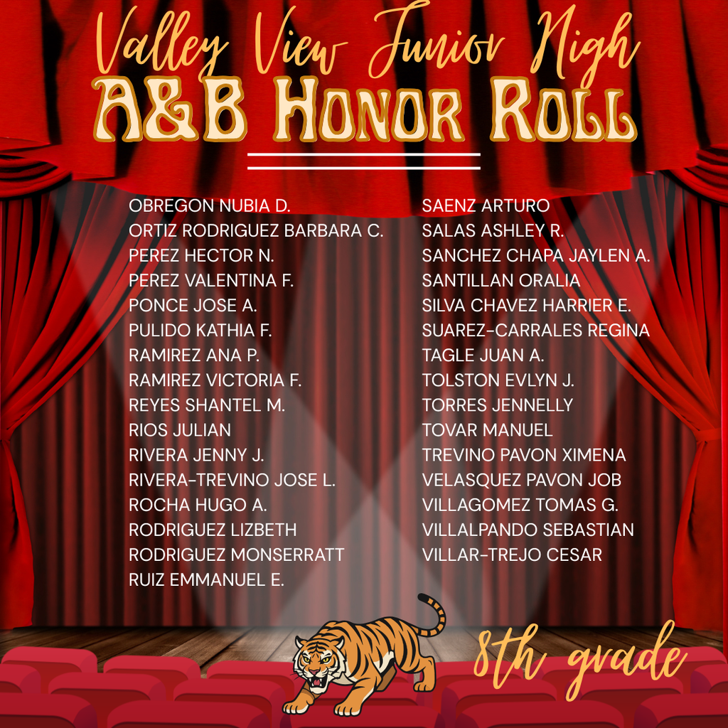 AB Honor Roll 8th Grade