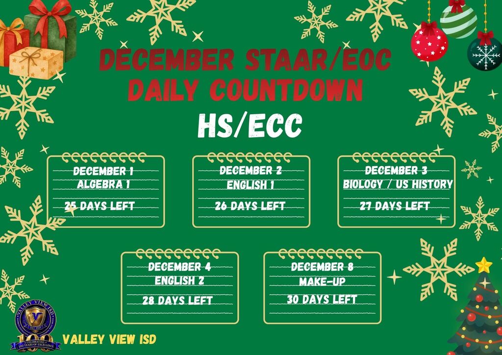 December STAAR/EOC countdown