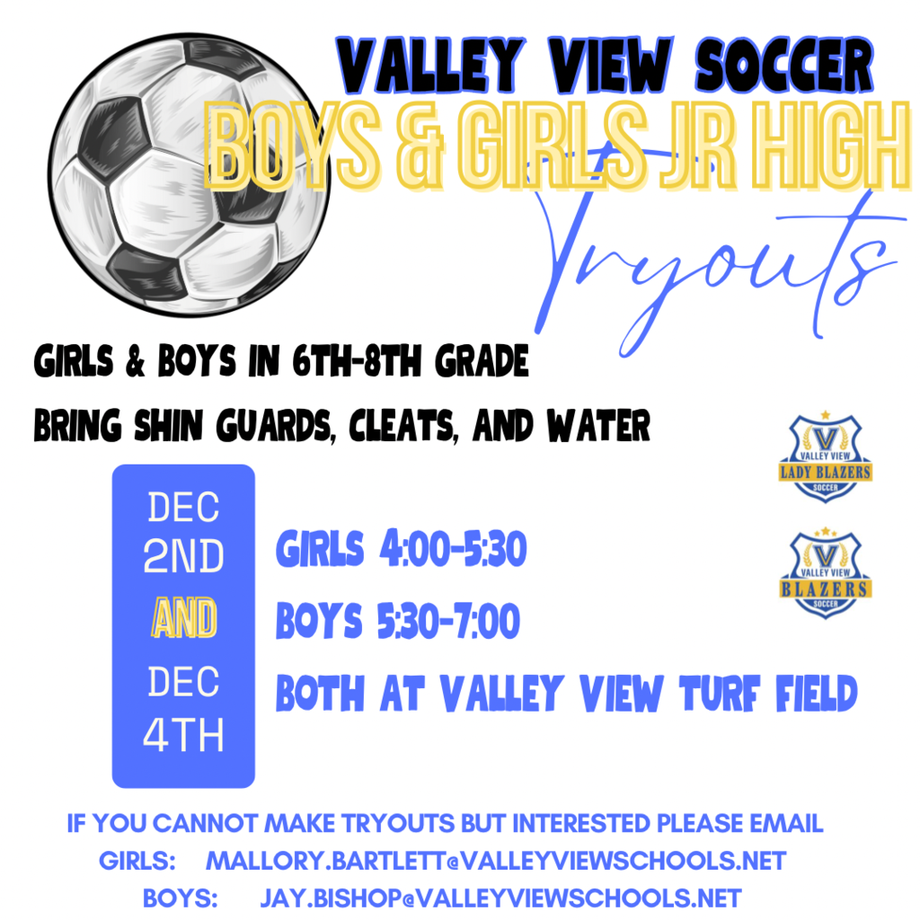 Soccer 25-26 jr high tryouts