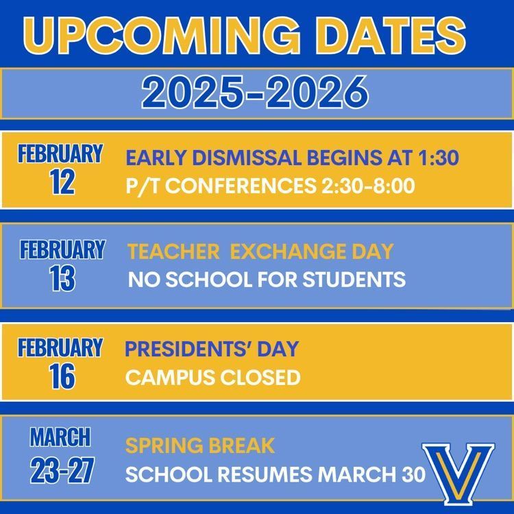 image of upcoming important dates