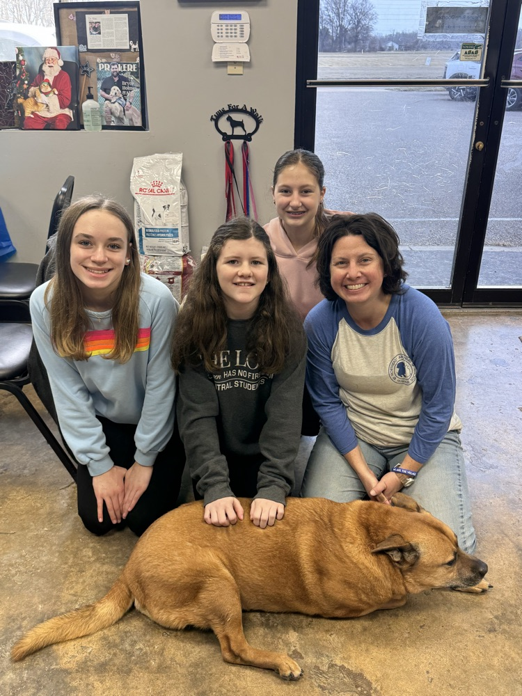 students with dog