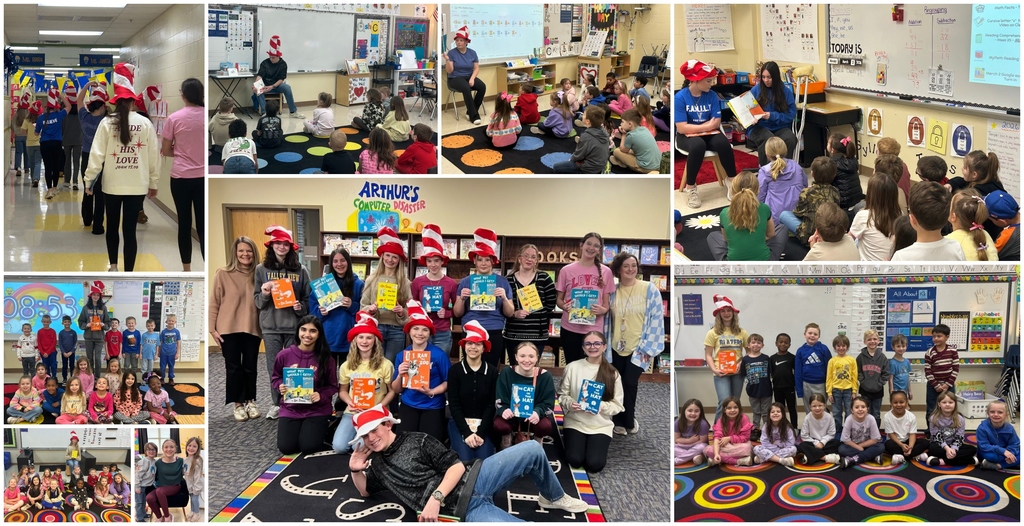 Read Across America Day photo cluster of students