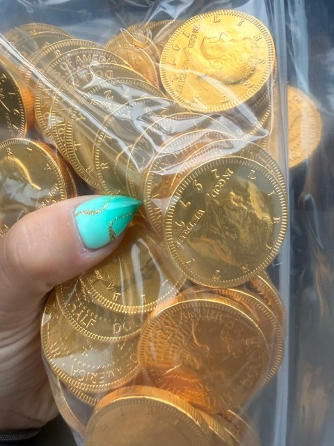 bag of chocolate coins