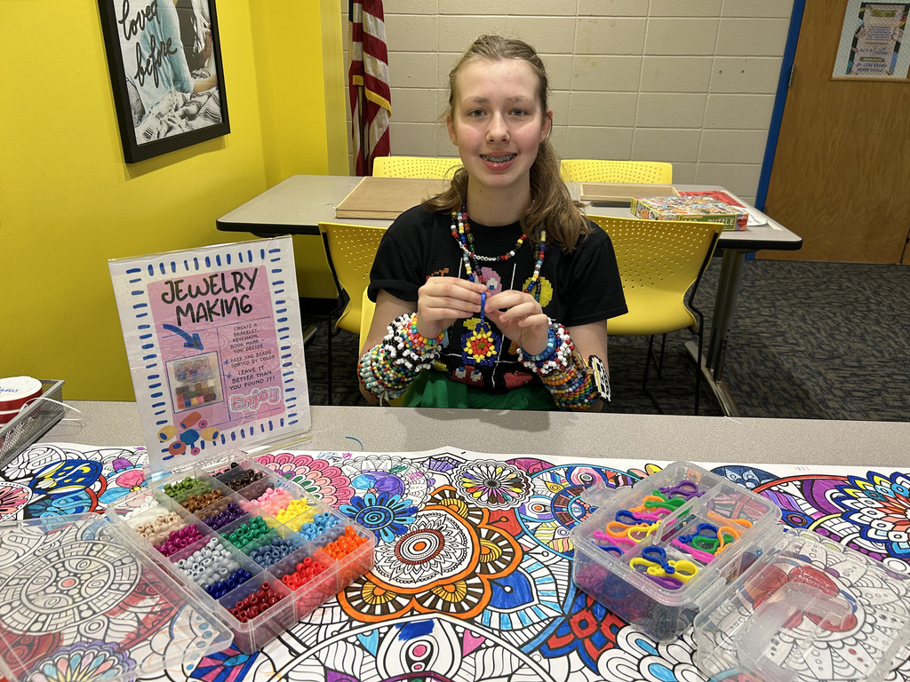bead braclets in library maker space