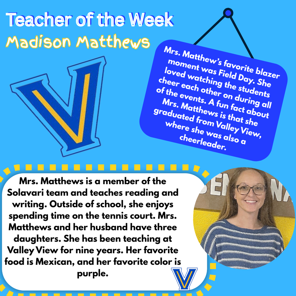 Teacher of the Week Mrs Matthews