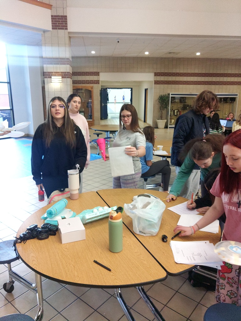 students completing egg-drop activity