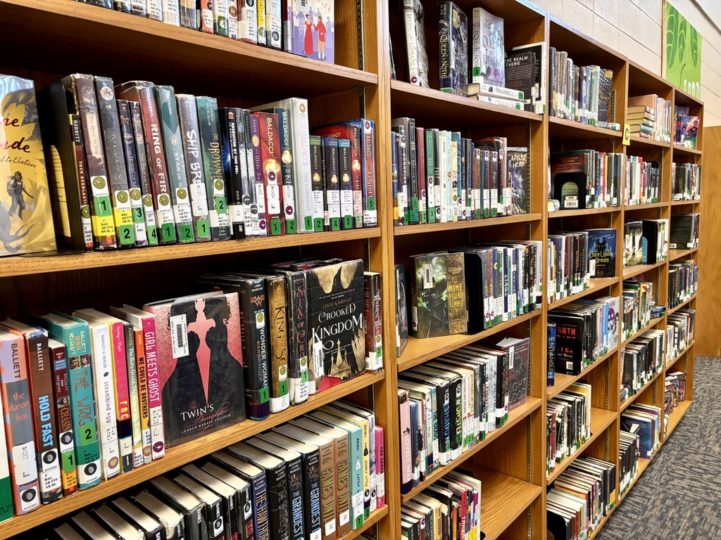 hundreds of books on the shelves