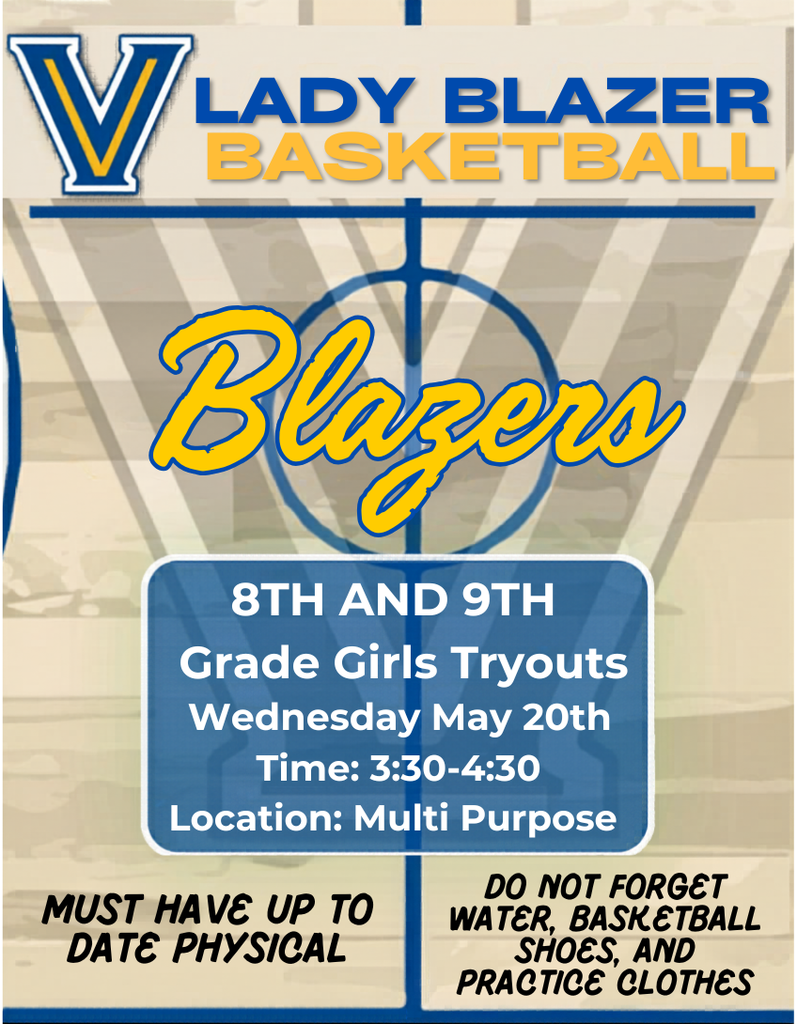 graphic: girls basketball tryouts on May 20 at 3:30