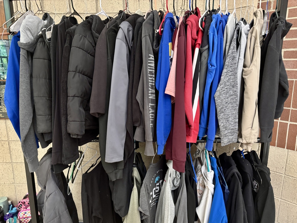 hanging bar of lost and found clothing