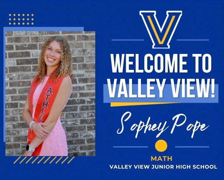 welcome message and photo for Sophey Pope