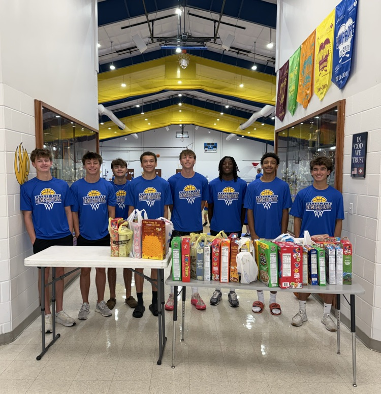 Basketball Team with cereal boxes