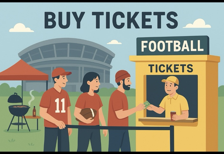 Buy your tickets before the game.  located at the entrance of football field