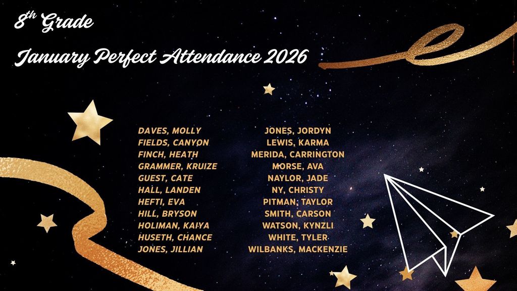 8th Grade January Attendance 2026