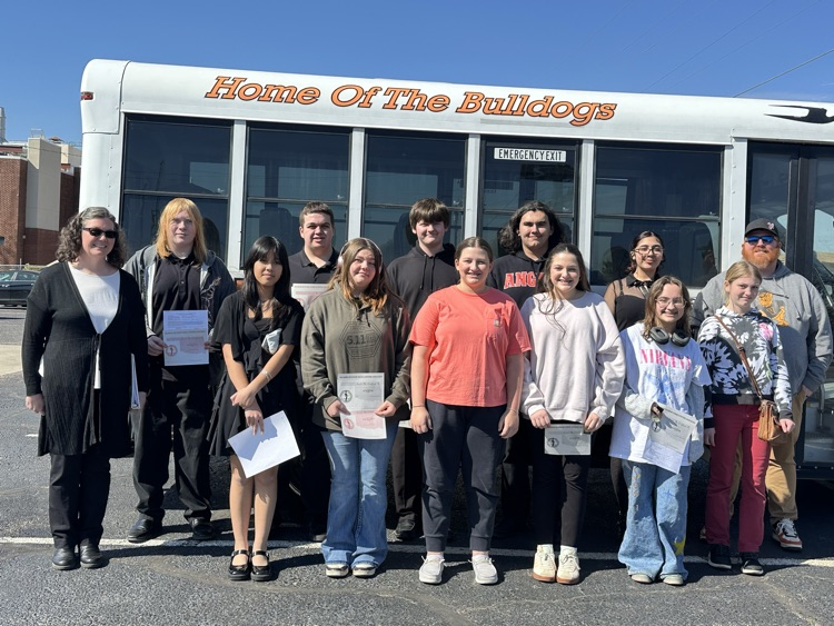 LR: Christy Bryson, Boomer  Hardin, Christy Ny, Joshua Morrow, Logan Bond, Carter Bryson, Jillian Jones, Kopen Makerney, Jordyn Jones, Myla Coley, Elizabeth Lawrence, Angel Hash, Mr. Stephen McCleskey