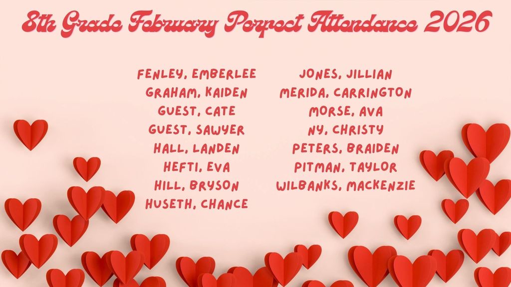 8th Grade February Attendance 2026