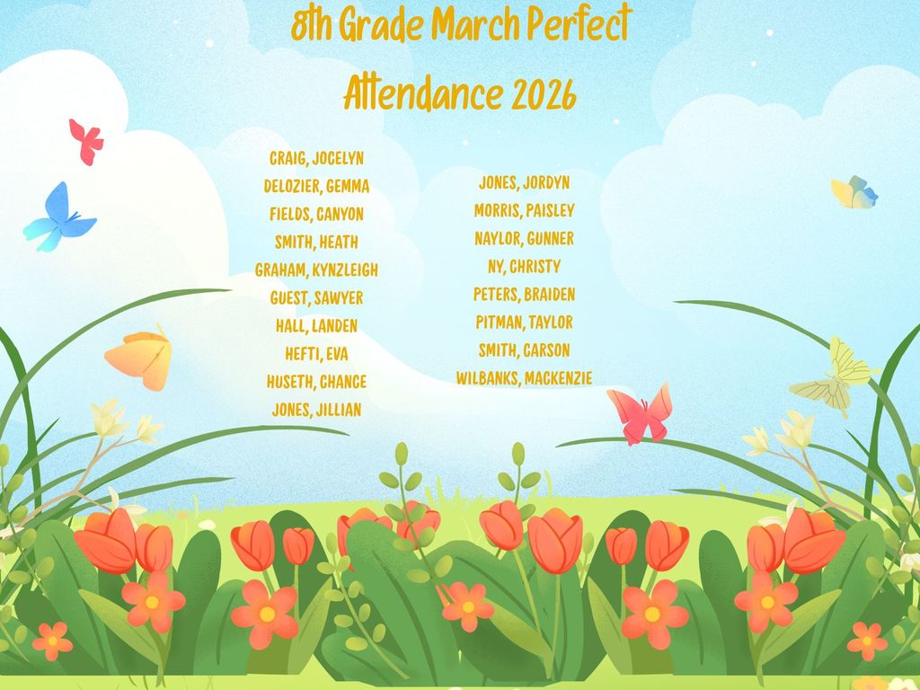 8th Grade March Attendance 2026