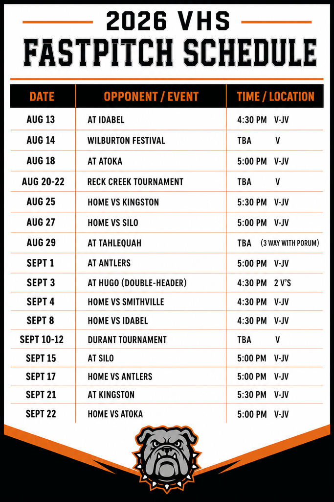 2026 Fastpitch Schedule