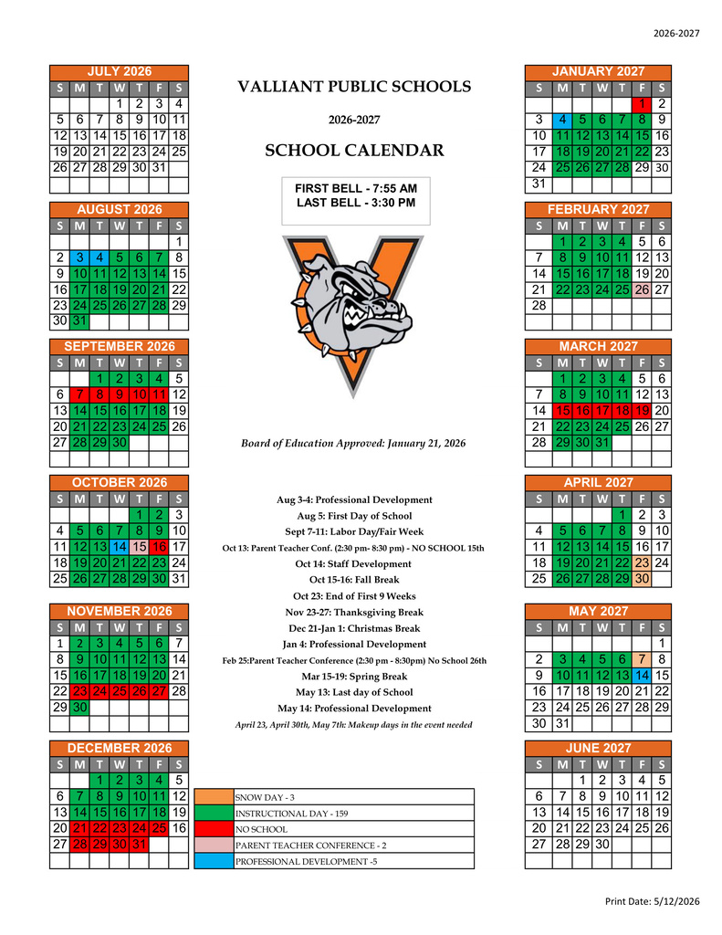 School calendar