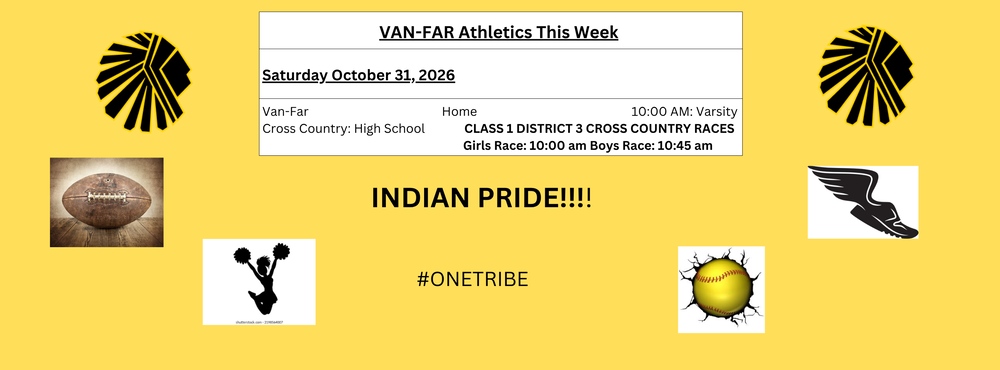 Van-Far Sports Schedule for the Week of October 26, 2026