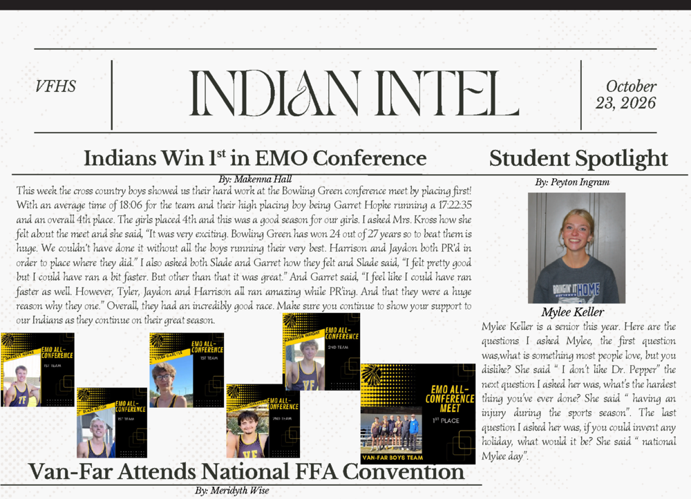 Front page of the Indian Intel