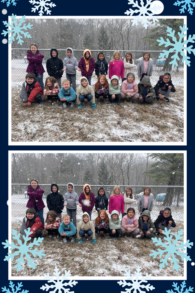 1st Grade Collage of students from Ms. Shawna's Class during Snow Day