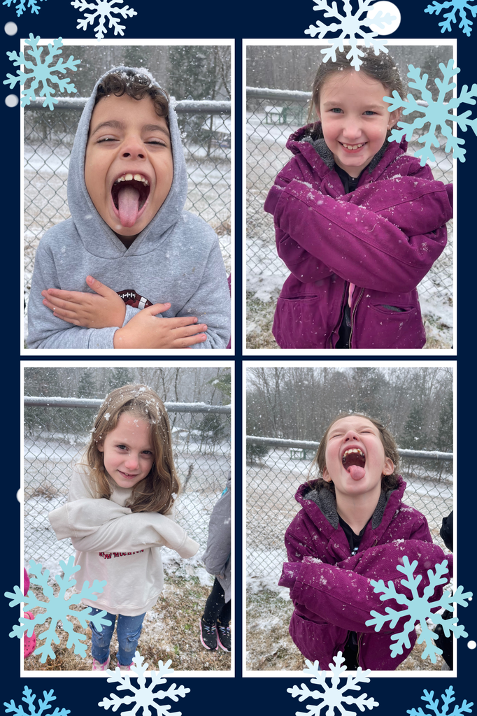 1st Grade Collage of students from Ms. Shawna's Class during Snow Day