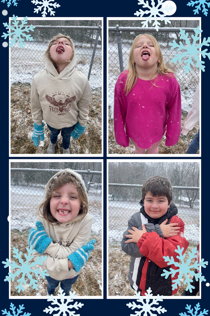 1st Grade Collage of students from Ms. Shawna's Class during Snow Day