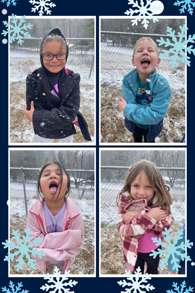 1st Grade Collage of students from Ms. Shawna's Class during Snow Day