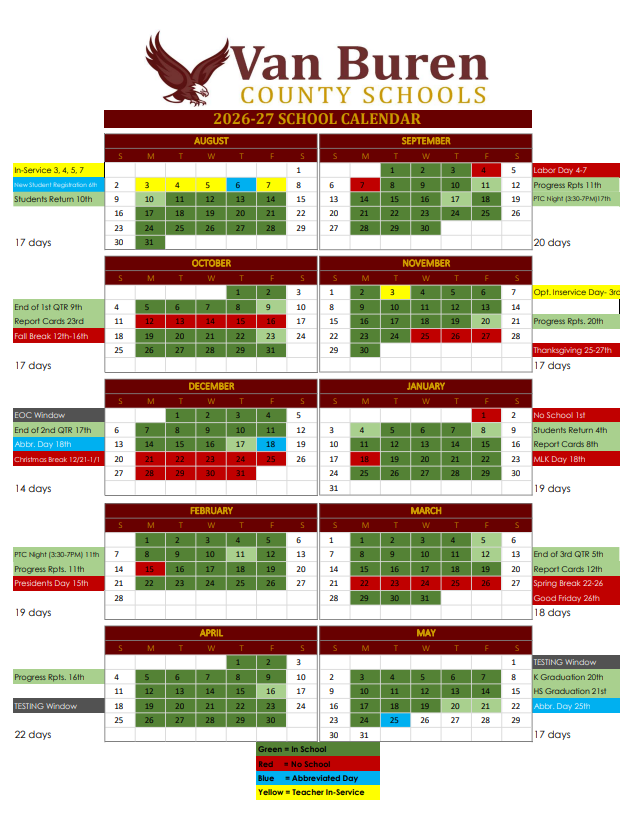 2026-27 School Calendar 