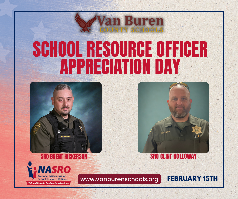 Image of SROs Brent hickerson and clint holloway for school resource officer appreciation day on february 15th.